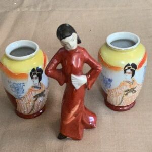 Vintage Ceramic figurine and vases